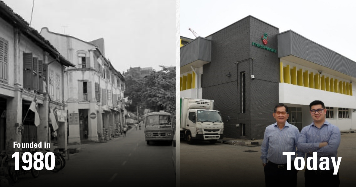 Freshmart founder Mr Peter Koh and his son, Mr Kevin Koh (right) have turned the family business of importing fresh produce into a roaring trade